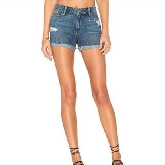 PAIGE Daryn Distressed Denim Shorts sz 28 Spring Break Vacation Beach Coastal - Picture 2 of 15